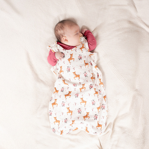 216043 Lala Nicol Babyschlafsack – 100 % Baumwolle, Hirsch- und Vogelmuster