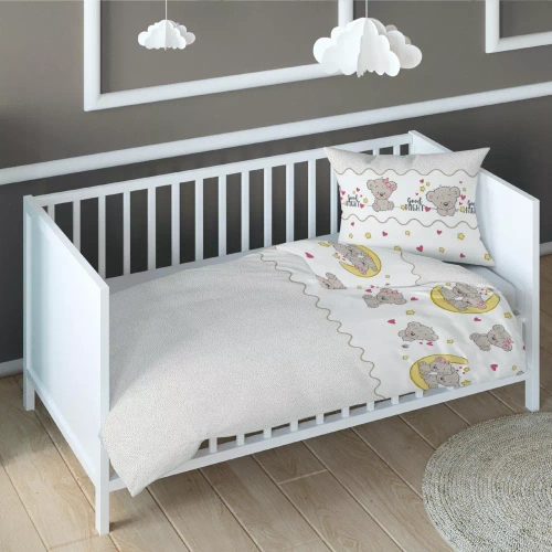 2896 D Dreamland Kinderbettwäsche aus Baumwolle, Karo-Teddybären