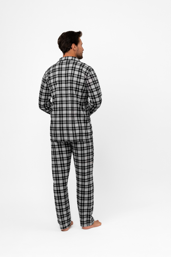 Herren Schlafanzug Klark - 100% Baumwolle, lange Ärmel und Hosen Italian Fashion 