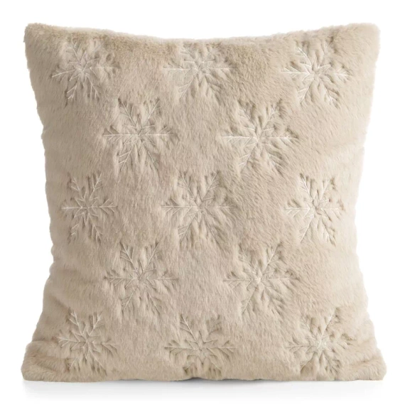 CHP308 Eurofirany Weihnachtskissenbezug 45x45 mit 3D-Pailletten Sternen beige