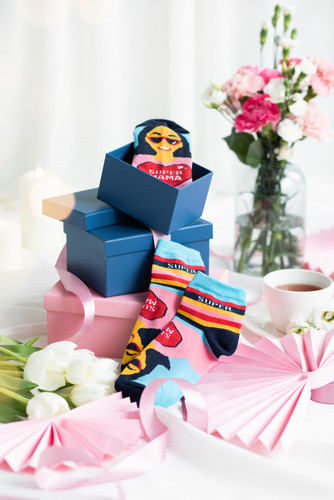 K89S Super Mama Foot Socks Italian Fashion - marineblau/farbig