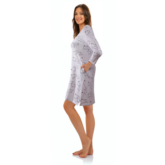 2425/15 Nachthemd, 3/4 Arm Sesto Senso, helle Melange