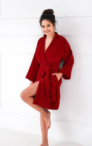 Rollbarer Morgenmantel für Frauen Sensis - rot