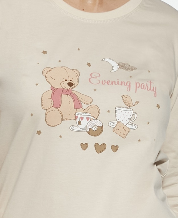 594/187 592/187 Cornette Bears Mädchenpyjama | Baumwolle, bedruckt, lange karierte Hose