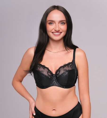 Soft-BH 1130/4 Ava schwarz – Spitze, zarter Glanz, ohne seitliche Bügel