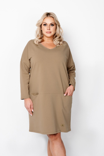 Karina Damen Langarm Tunika Italian Fashion - camel