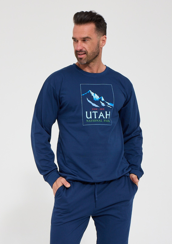 Herren-Pyjama Cornette 322/332 Utah 100% Baumwolle Langarm Hose
