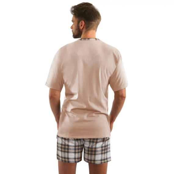 2576/53 Herren-Pyjama, kurze Ärmel, kurze Hose, Sesto Senso, beige