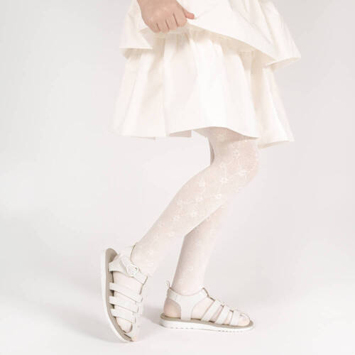 141801 W1 Nicol Jacquard-Strumpfhose – Creme