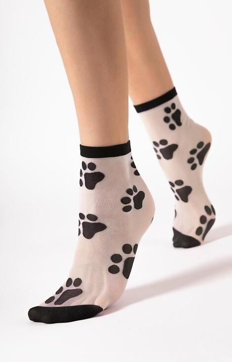 G 1192 Pawpaw Socken 20den Fiore schwarz-weiß