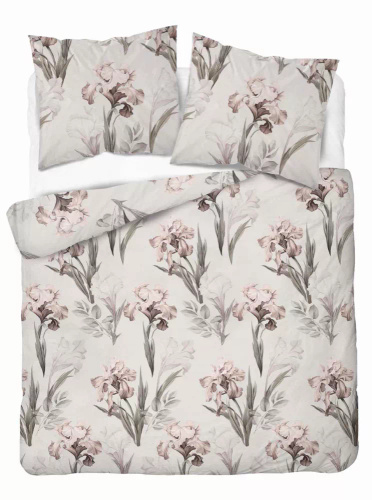5089 B Home Satin Satin-Bettwäsche Blumen Detexpol grau