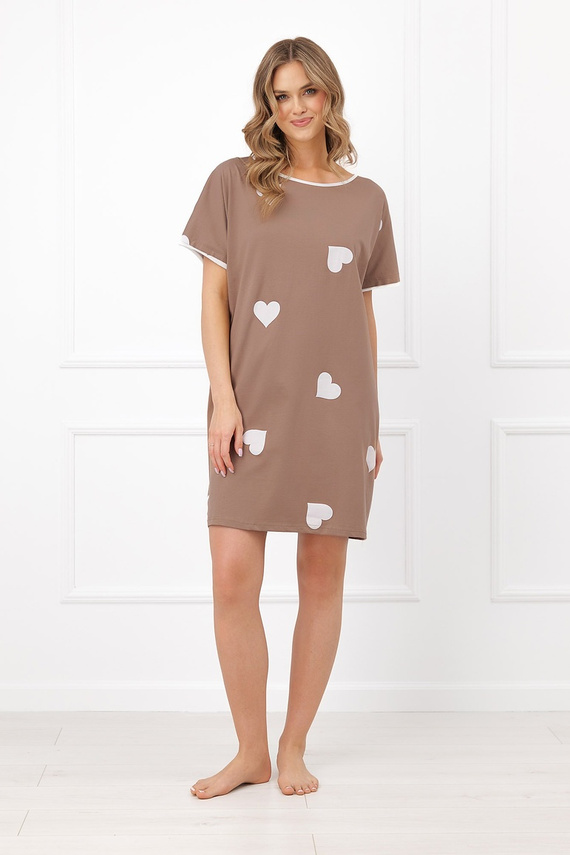 Italian Fashion Mila Nachthemd Mega Soft kurzarm Herzen Baumwolle