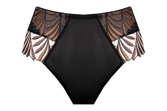 Damen Slip Unikat Evani schwarz – elegant mit Tüll und Stickerei