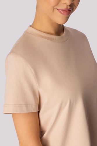 Boxy Base Damen T-Shirt Mona beige