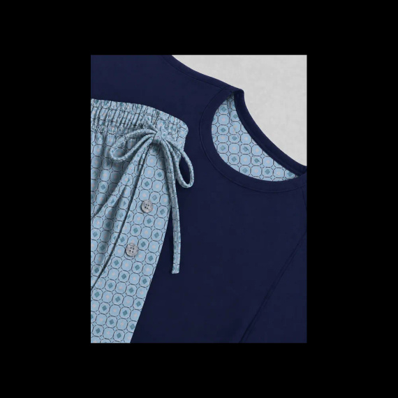 Sesto Senso 2026/02 Herrenkurzpyjama Blau 100% Baumwolle