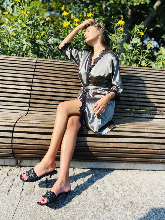 929 Kleoree Damenbademantel De Lafense - grau