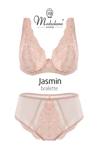 Mediolano Jasmin 19152 Bralette BH Spitze puder V-Ausschnitt weich