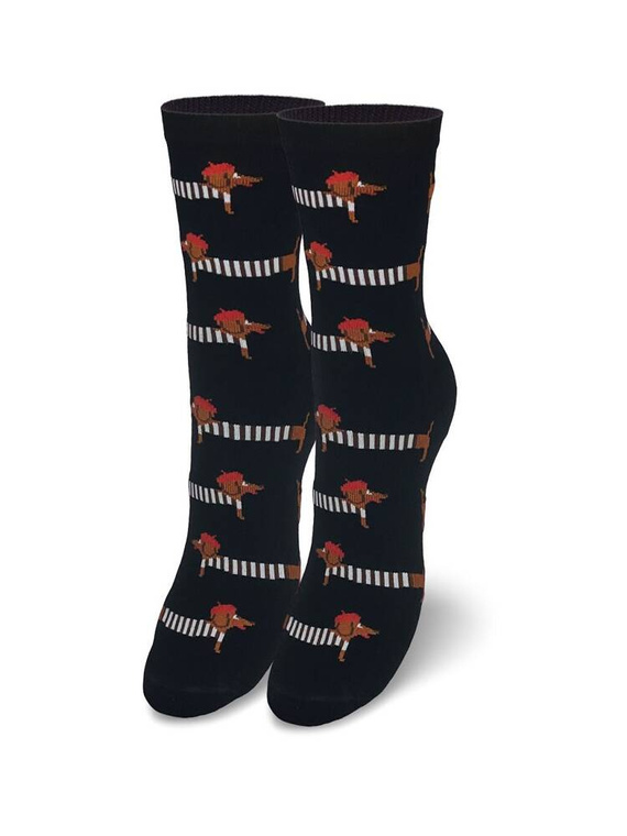 0200-141 Dackel Milena Damensocken – schwarz