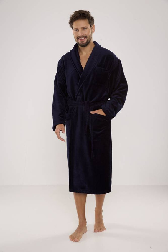 803 / 819 Zwillingsfrottee-Herrenbademantel Forex - alle navy blue (dunkelblau)