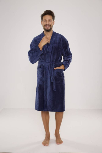 391 Hugo Herren Bademantel De lafense - Denim