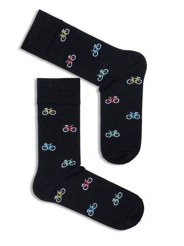0125.043 Bunte kleine Fahrräder Milena Herrensocken – schwarz