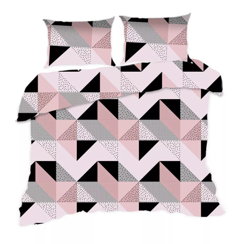 1840N Baumwollbettwäsche Classic E24 Karo-Geometrie puderschwarz – 100 % Baumwolle, langlebig, farbenfroh, 2-teiliges Set