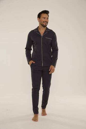 729 Norberto Herren Schlafanzug De Lafense - graphit