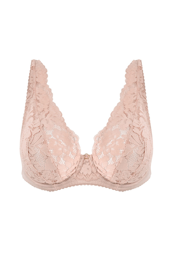 Mediolano Jasmin 19152 Bralette BH Spitze puder V-Ausschnitt weich