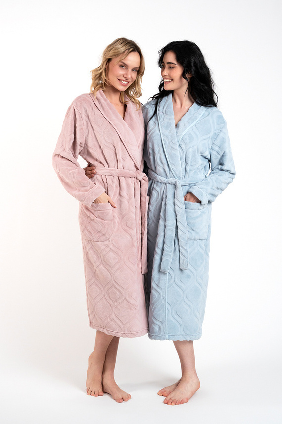 Morena Fleece Damen Bademantel Іtalian Fashion - puderrosa 