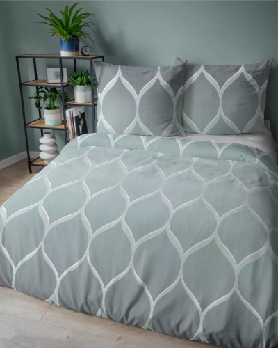 5221 A Geometrische Satinbettwäsche Detexpol grau