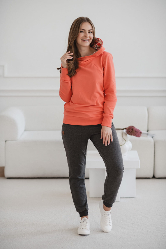 Milk Please Milk&Love Still-Sweatshirt mit korallenroter Kapuze