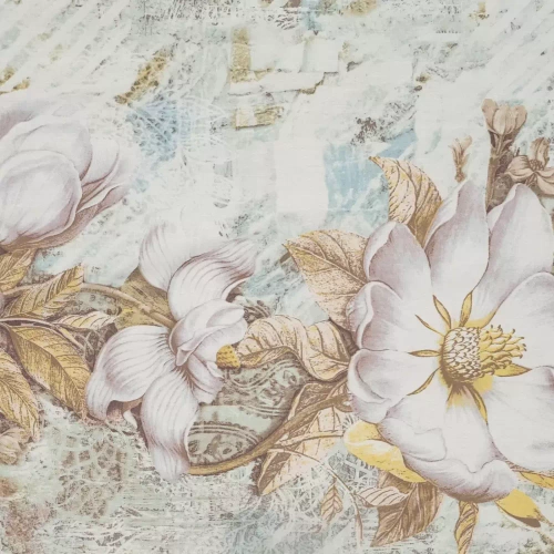 Frühling 26 Blumen Satinbettwäsche Eurovorhänge creme/lila