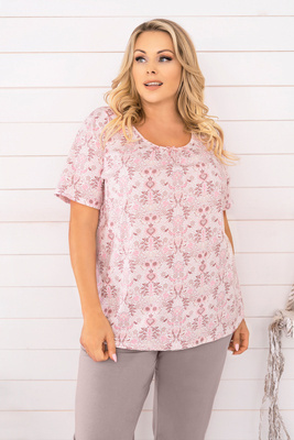 Kalmia Damen Schlafanzug kurzarm, 3/4 Hose Italienischer Mode-Druck