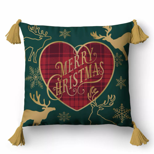 5385 A Merry Christmas Dekorativer Weihnachtskissenbezug Weihnachtsdeko Detexpol - Reißverschluss