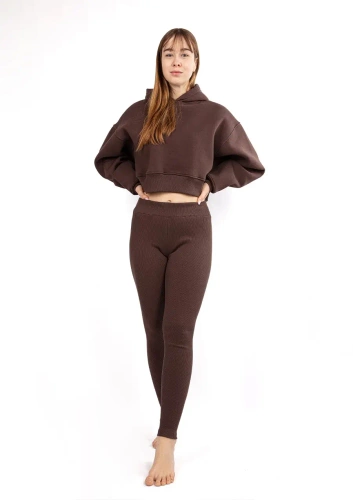 DK-K-B13 Dkaren Damen-Trainingsanzug-Set – Schokolade