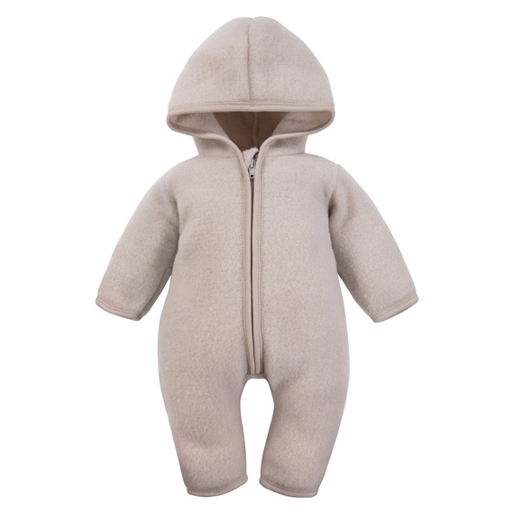 Eevi Babyanzug aus Merinowolle – beige, weich und atmungsaktiv