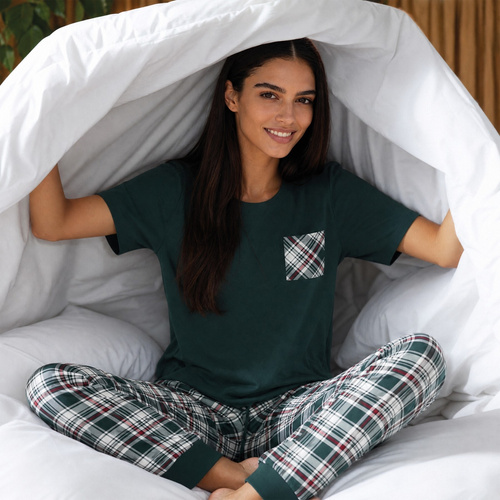 Damen-Pyjama Cornette 1105/497 Floris 2 Rosa 100% Baumwolle 3/4