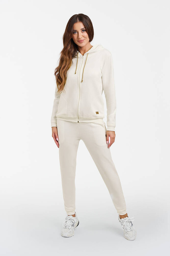 Roma Bluse mit Kapuze Italienische Mode - ecru