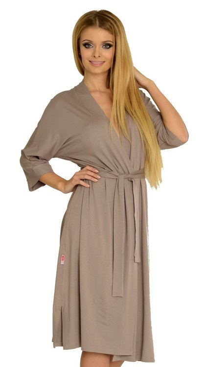 942 Visa Langer Morgenmantel De Lafense - mocca