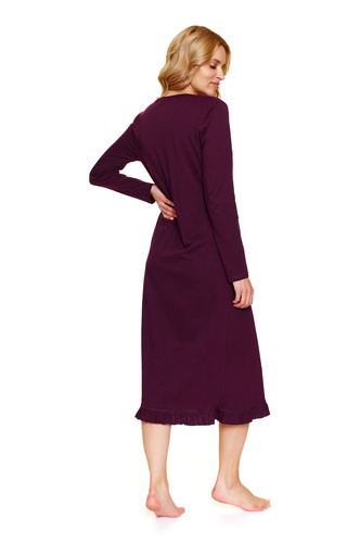 7318 Doctor Nap – Umstands- und Stillnachthemd aus Baumwolle | Polnische Produktion – Burgunderrot