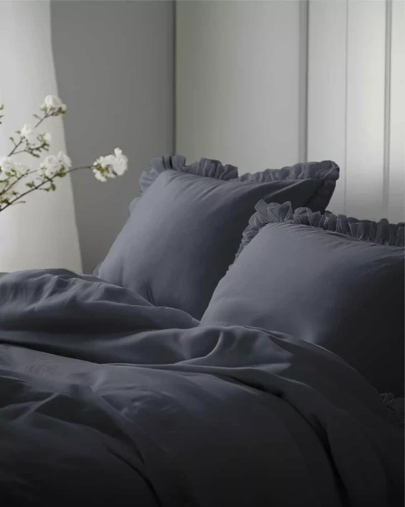 Pure 23 Einfarbige Baumwollbettwäsche Detexpol Graphit