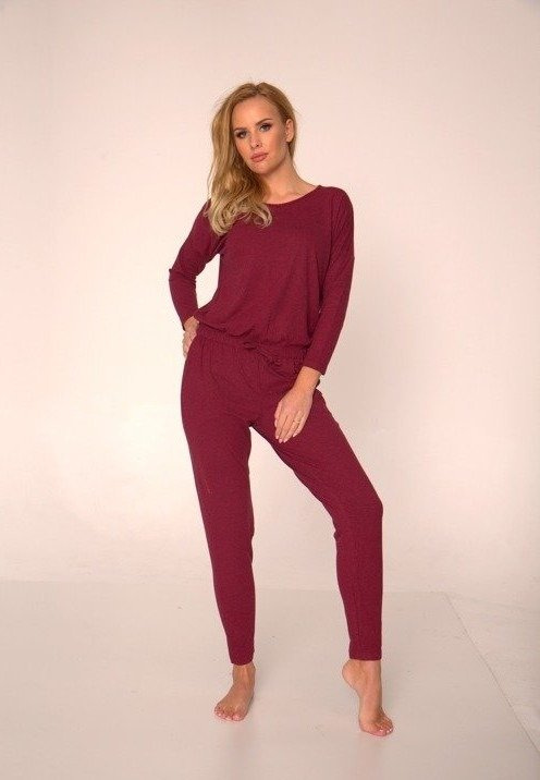 305 Paula Damen-Pyjama-Anzug - kastanienbraun