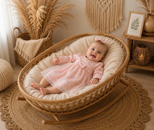 Mamatti SK16337 Baumwollkleid mit Tüll, rosa, für Mädchen