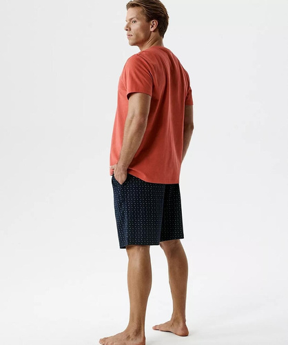 Herren Sommerpyjama Atlantic NMP-400 Rot 100% Baumwolle – bequem