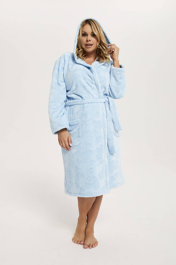 Misti Damen Bademantel Italian Fashion - blau