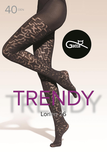 Strumpfhose Lorien 26 Gatta – 40 den, abstraktes Muster, matt – Nero