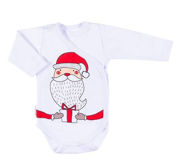 Santa Claus Eevi Langarm-Body – weiß
