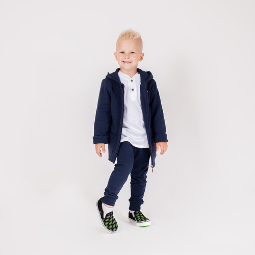 219288 Willy Nicol Kinder-Sweatjacke – Marineblau mit Kapuze und Ohren