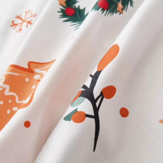 Lebkuchen-Lebkuchen-Weihnachts-Mikrosatin-Bettwäsche, weiß I25 von Needle and Thread – weich, glatt und langlebig