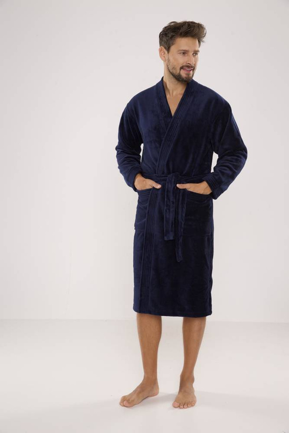 391 Hugo Herren Bademantel De lafense - marineblau
